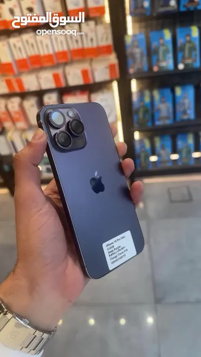 IPHONE 14 PRO MAX (512GB) USED LIKE NEW / ايفون 14 برو ماكس 512 جيجا مستعمل بحاله الجديد كفاله سنتين