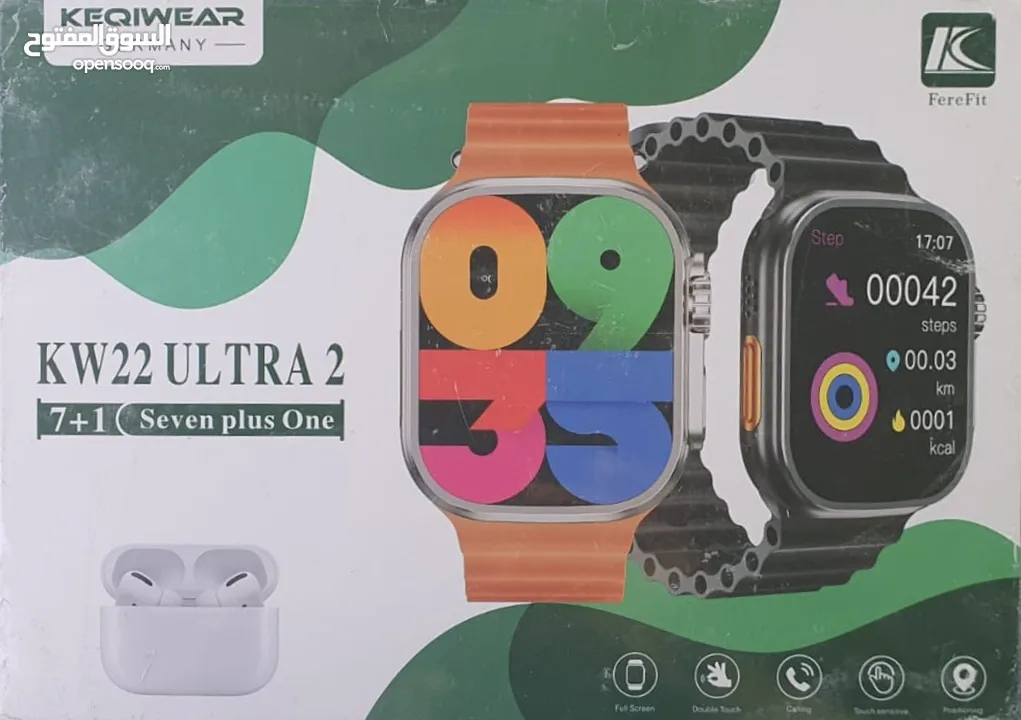 ساعة ذكيه مع 5 سيور Smartwatch 7in onewith airpods