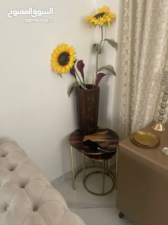 عفش بيت للبيع (كنب، طاولة تلفزيون، طاولات وسطية، برادي، مكيف، مغسلة،)