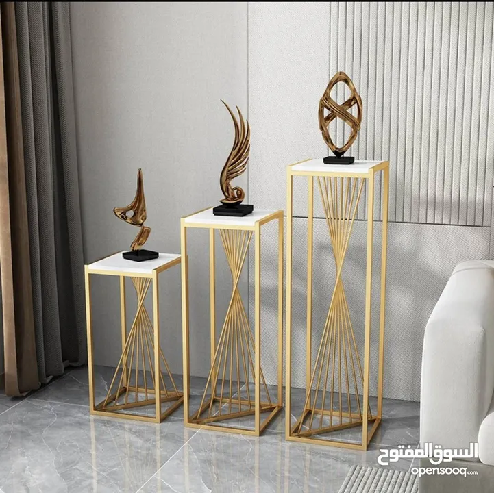 لأول مرّة في فلسطين الفخامة لبيتك بس من عندنا  طقم 3 طاولات ديكور فخمة بتصميم عصري