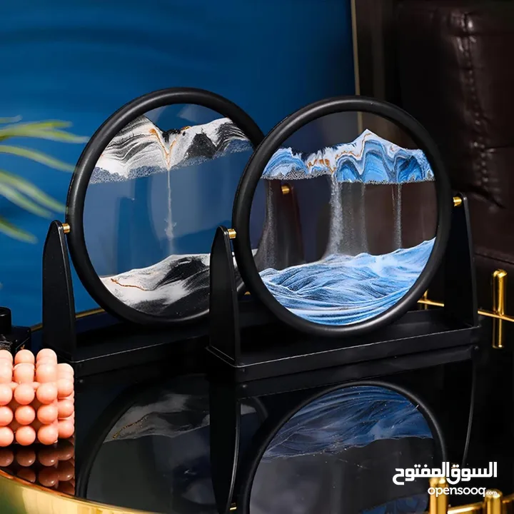 ساعة رملية مائية ثلاثية الأبعاد (3D) مصنوعة يدويًا بدقة وإتقان، لتمنحك مناظر طبيعية