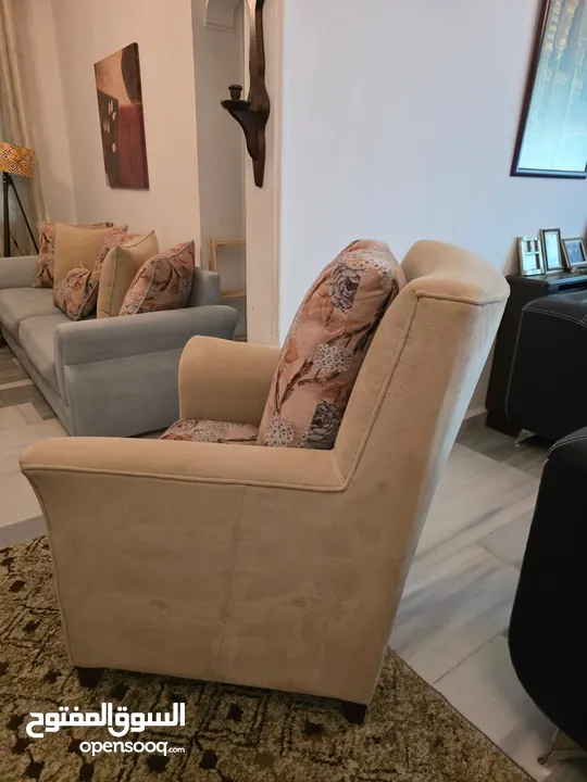 طقم كنب تفصيل لون فيروزي