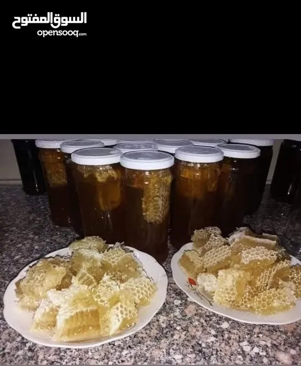عسل طبيعي 100% سدر حمضي جبلي  ومضمون وشمع بالعسل وغداء الملكات
