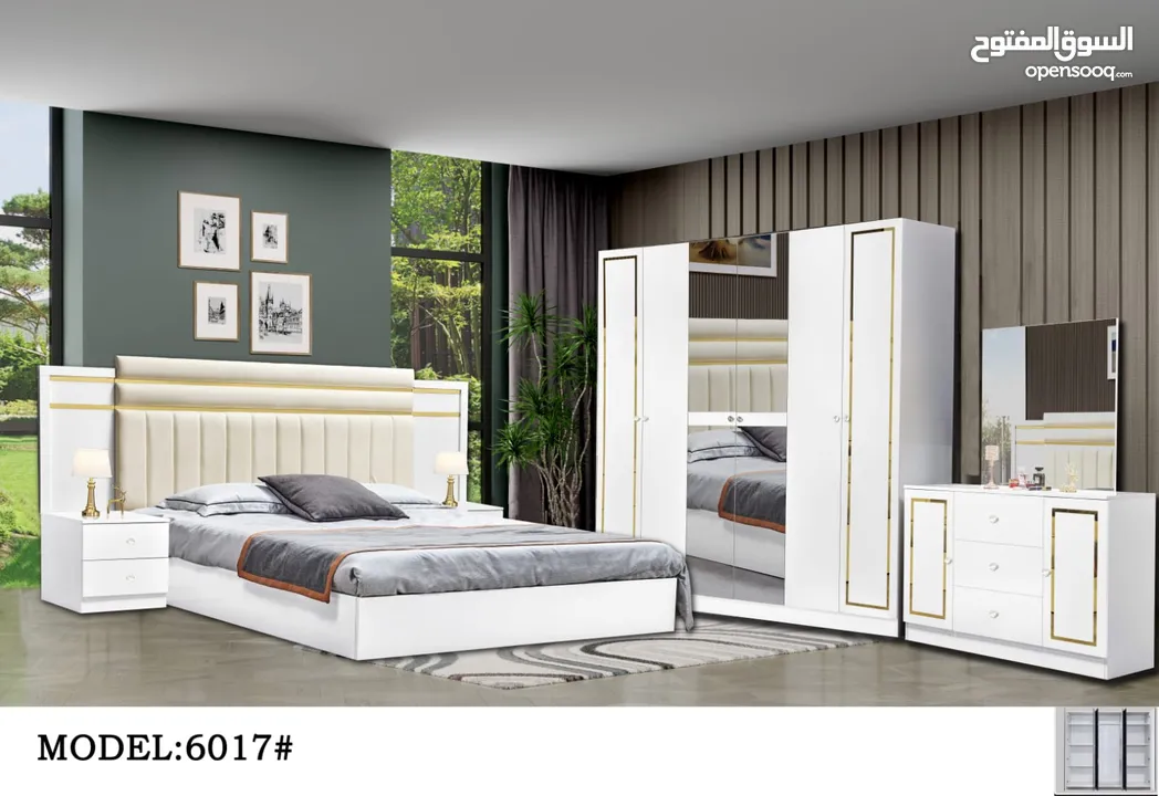 BEDROOM SET 7 PCS WITH MATTRESS WITH FITTING /غرف نوم مع دوشج ۷ قطع مع ترکيب