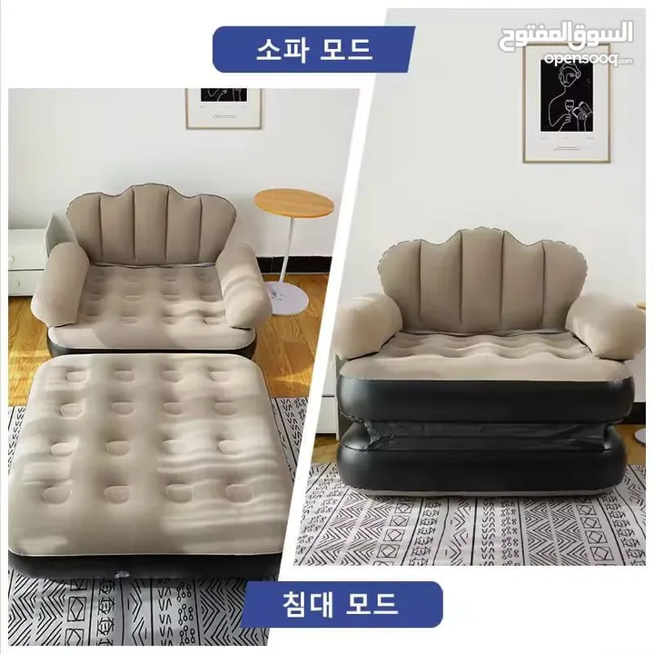 الأريكة القابلة للنفخ 2 في 1 – راحة فخمة وتصميم ذكي بقطعة واحدة! تتحول من أريكة مريحة لسرير .