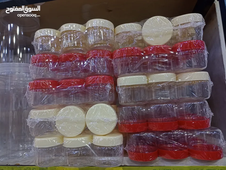 مرتبانات / مرطبانات بجميع الاحجام والاشكال / كاسات اكياس قصدير والاصناف بارخص الأسعار مقارنة بالجودة