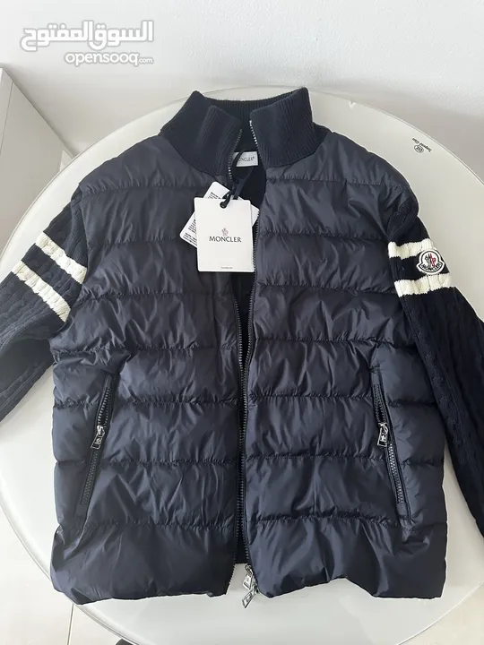 MONCLER Navy Wool Down Cardigan New