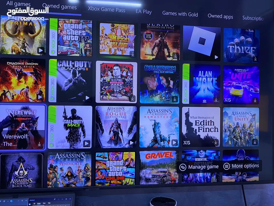 حساب Xbox يتضمن 154 لعبة + Gamepass + Dolby Atmos