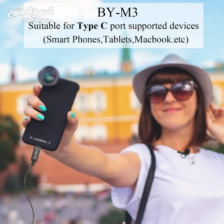 ميكرفون (مايك) تايب سي BOYA by-M3 Clip-on Omnidirectional Lavalier Mic. for USB-C Android Devices