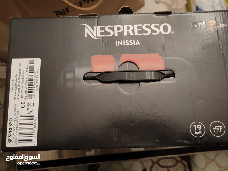 ماكينة Nespresso inissia لم تستخدم ابدا جديدة