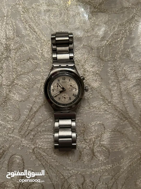 Swatch Irony Men Watch Swiss Made ساعة سواتش Silver Tone