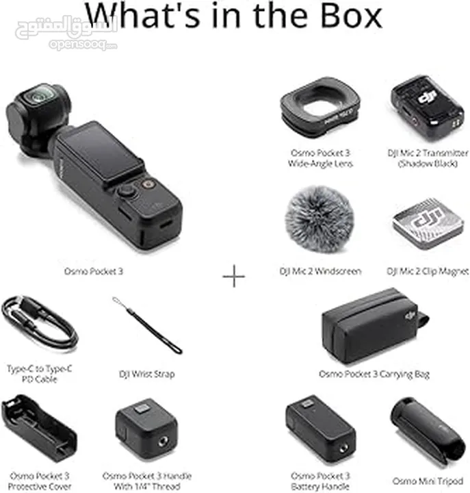 DJI Osmo Pocket 3 Creator Combo-Full Set with tripod battery wire package e.- جديد - قابل للتفاوض