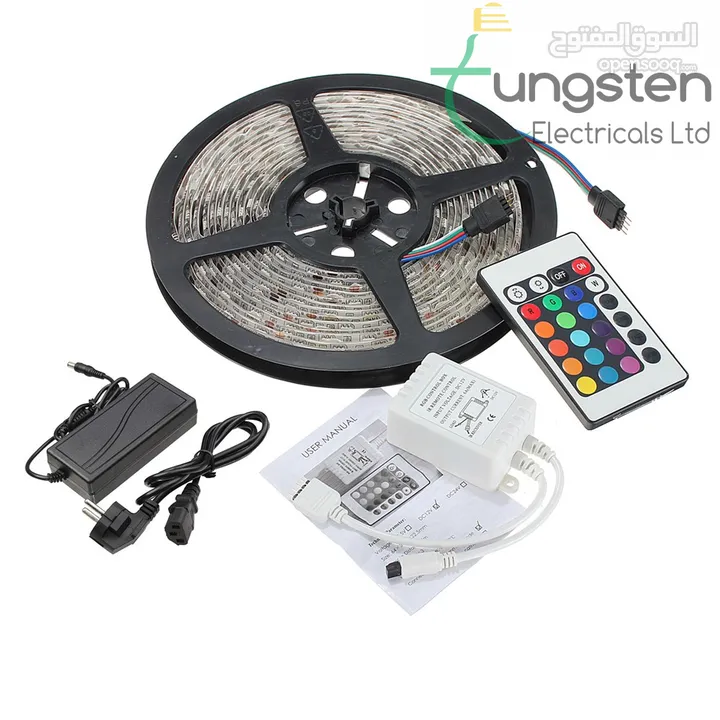 شريط إضاءة ملون 8 الوان مختلفة RGB 5 meters COLOR LED strip decoration light