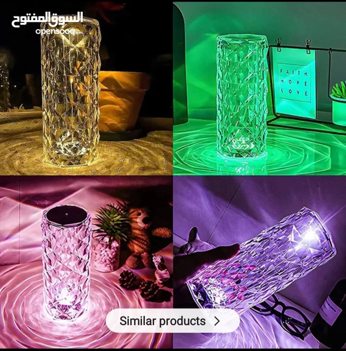 crystal usb rechargeable table lamp