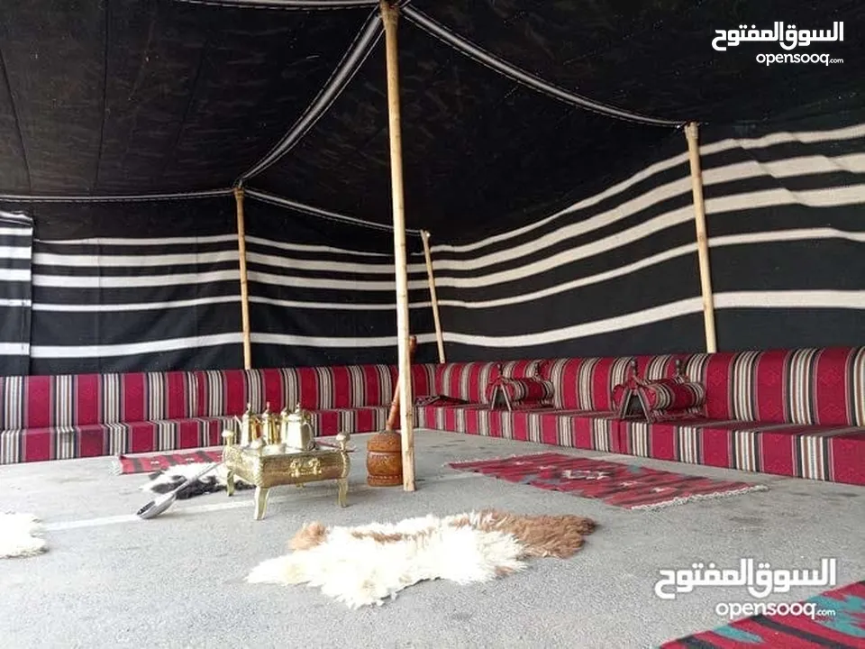 تفصيل بيوت شعر وفرش تراثي ومضلات خارجيه مختصون بتفصيل مشب نار