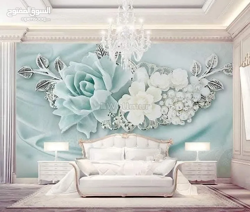 ورق الحائــــــــــــط ال 3D القطعـــــــــه الواحــــــــده بدون فواصل تصميمات مختلفة مع إمكانية ا