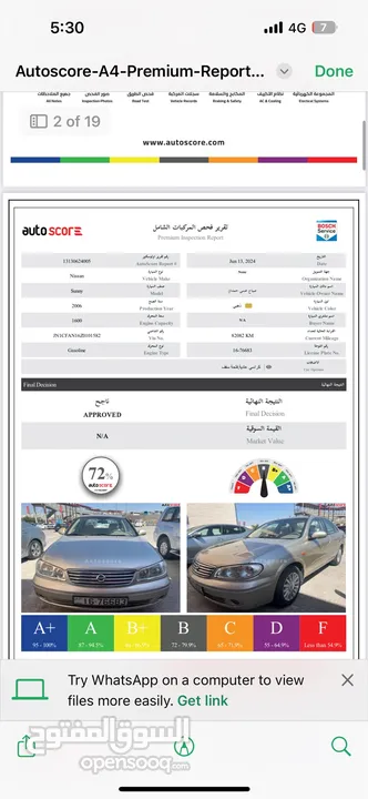 نيسان صني 2006  فحص كامل  فل الفل  وارد شركه  صيانة دوريه  مالك واحد من الشركه