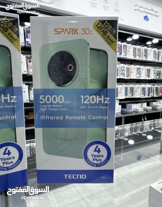 جهاز جديد بالكرتونة Spark 30c رام 8 و 12 و 16 جيجا 128 و 256 مكفول سنة متوفر توصيل