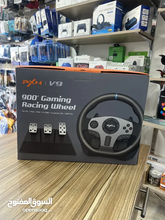 ستيرنج جيمنج لاجهزة ps3 + ps4 +pc +xbox جير عادي واتوماتيك PXN racing wheel