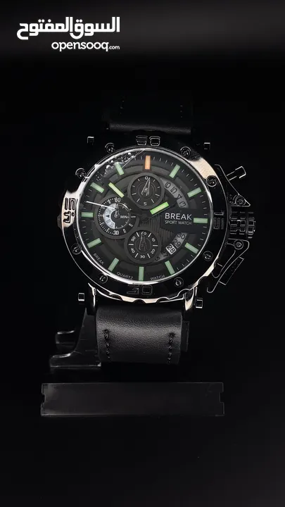 Break Black chronograph with stop watch 47mm big size