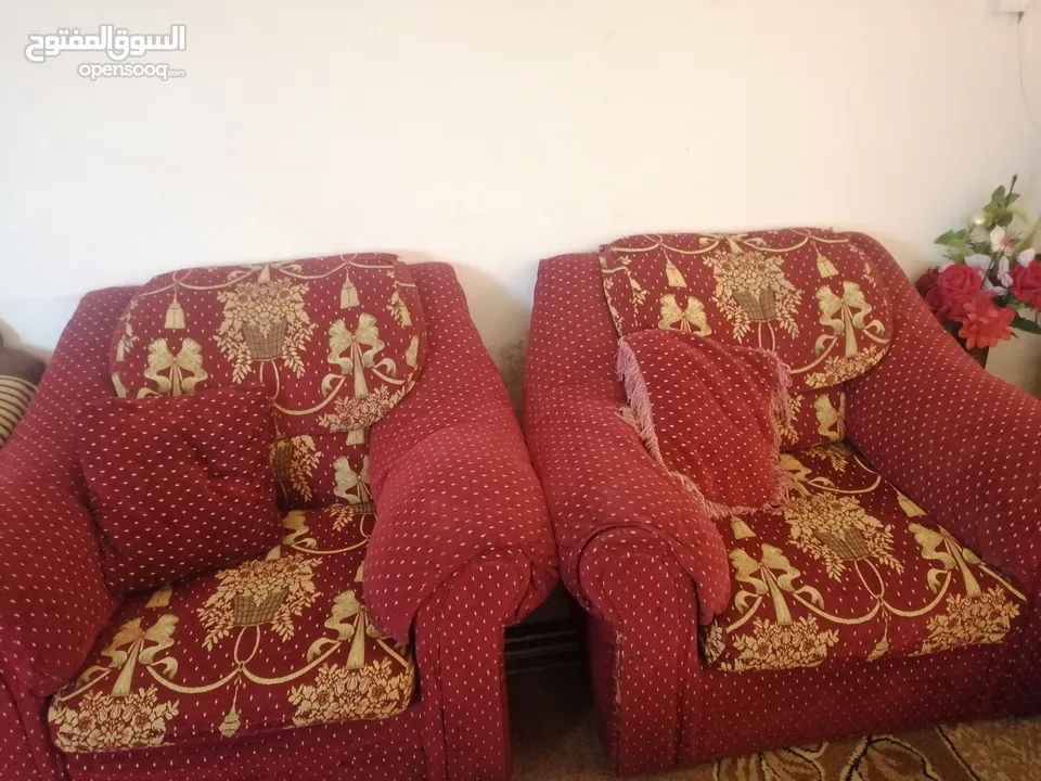طقم كنب للبيع سبع مقاعد خشب ثقيل زان