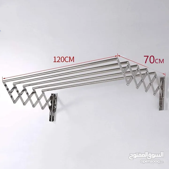 اثاث خارجي منشر تجفيف الملابس 120 سم جديد وحصري منشر غسيل الملابس على الجدار رهيب من ستانلس ستيل
