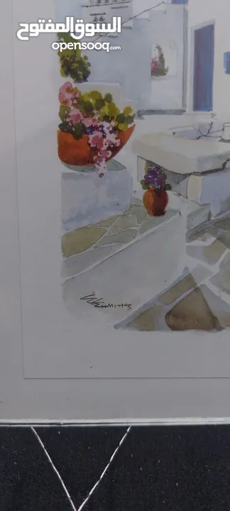 لوحه فنية  بالرسم المائي (يوناني) رسم