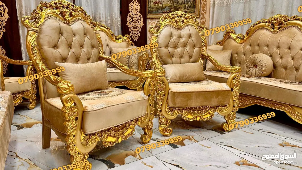 طقم كنب مصري دمياطي مستورد 14 مقاعد للبيع