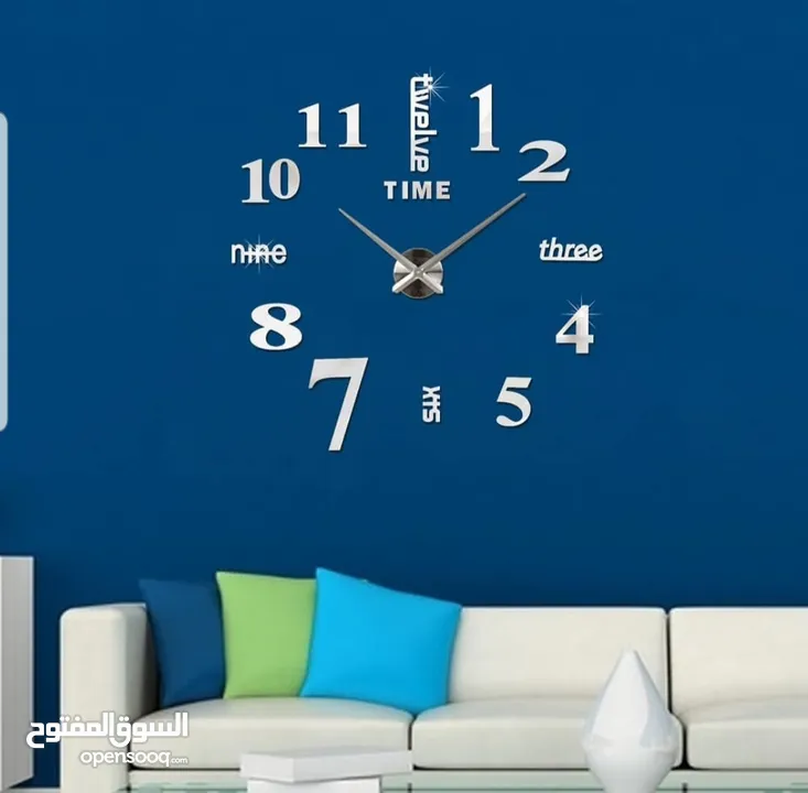 ساعات حائط ديكور 3d الحجم الكبير 47 انش   بعدة نماذج و الألوان