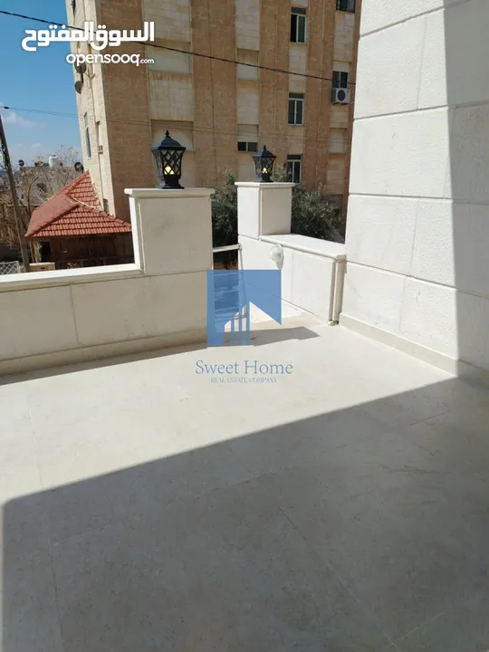 شقة أرضية فاخرة للبيع في خلدا - قرب إشارة البنك العربي 145م مع حديقة وترسات 120م لم تسكن