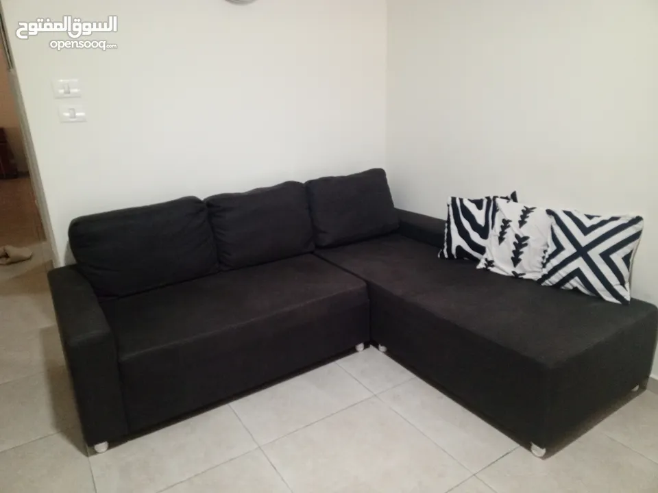 طقم كنب زاويه حديث كورنر لون سكني غامق صناعه اجنبيه