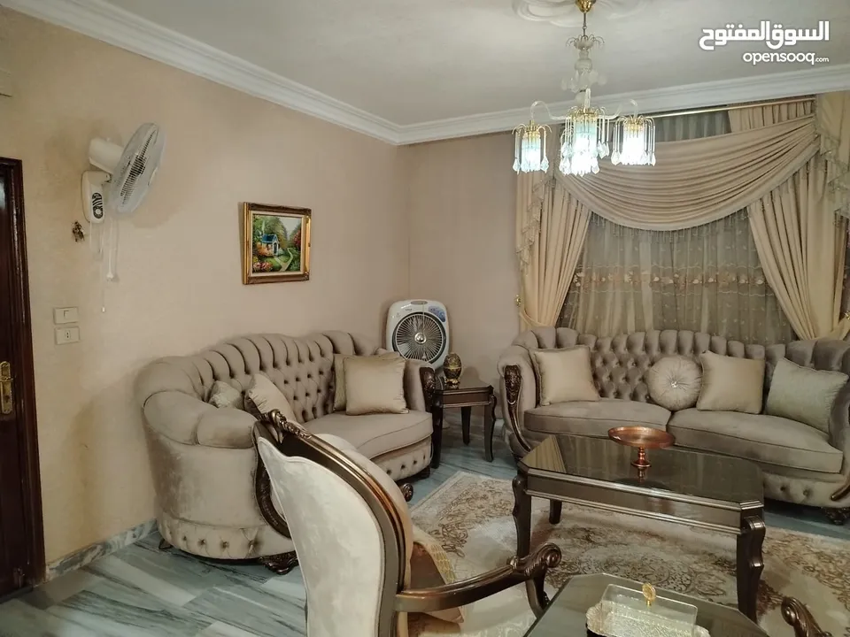 شقة أرضية للبيع في ابو نصير 240م مع مدخل مستقل وكراجين وتشطيبات فاخرة وفرش جديد بسعر مميز و اطلالة