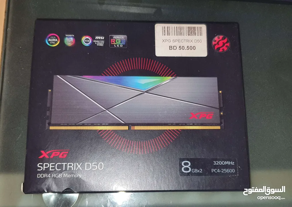 رام جديد غير مستعمل new ram no used spectriox D50 DDR4 RGB 16GB