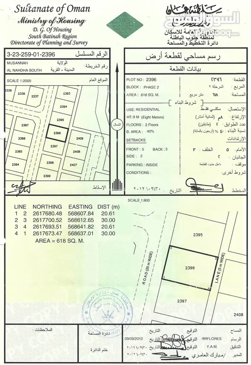 للبيع شبك النهضة جنوب ولاية المصنعة المساحة 1236متر