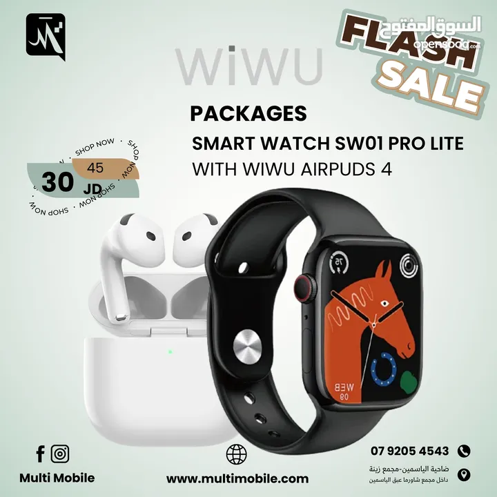 WIWU Smart watch SW01 Pro Lite With wiwu AIRPuDS 4