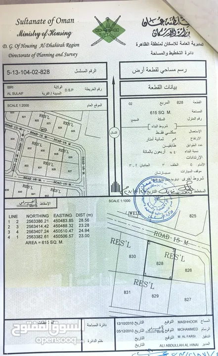 للبيع ارضين شبك في ولاية عبري بلدة السليف مساحة  1205 m