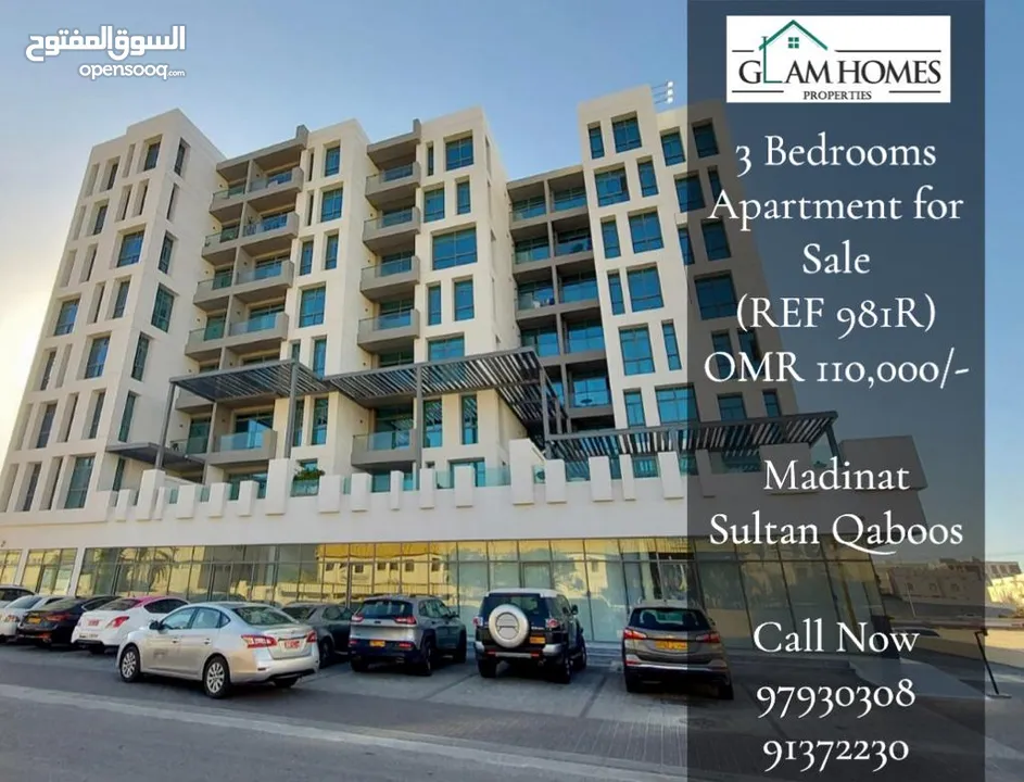 3 Bedrooms Apartment for Sale in Madinat Sultan Qaboos REF:981R