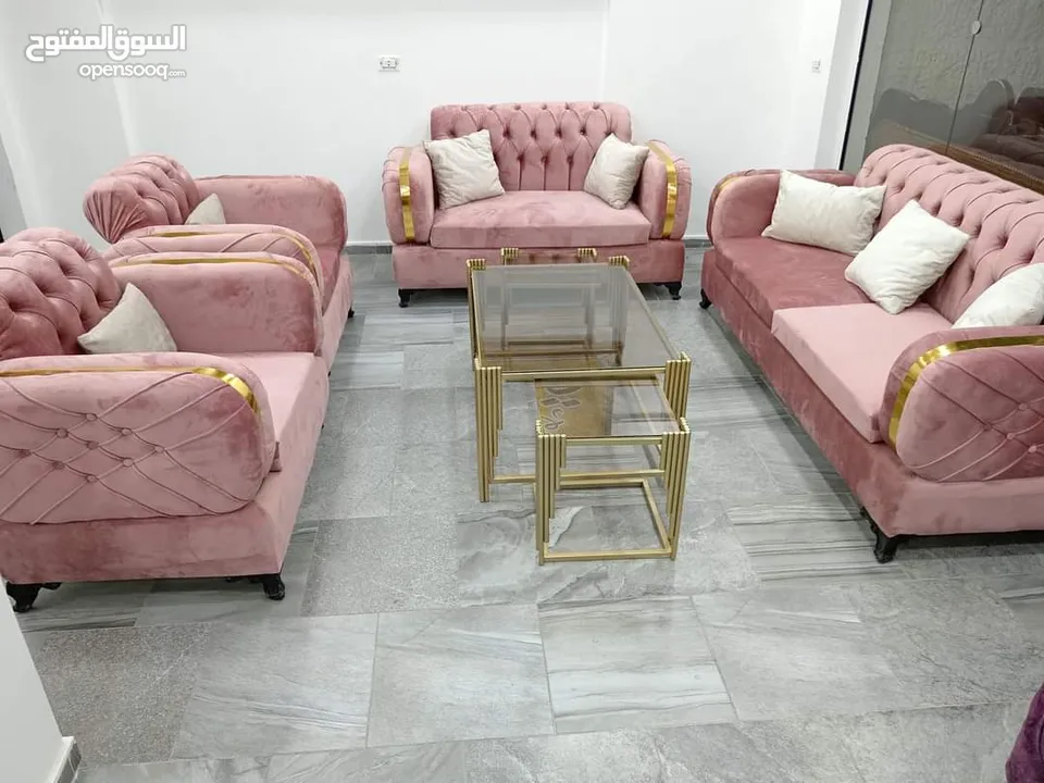 اطقم استيل 7 مقاعد جميع الالوان متوفره داخل المصنع الكميه محدوده