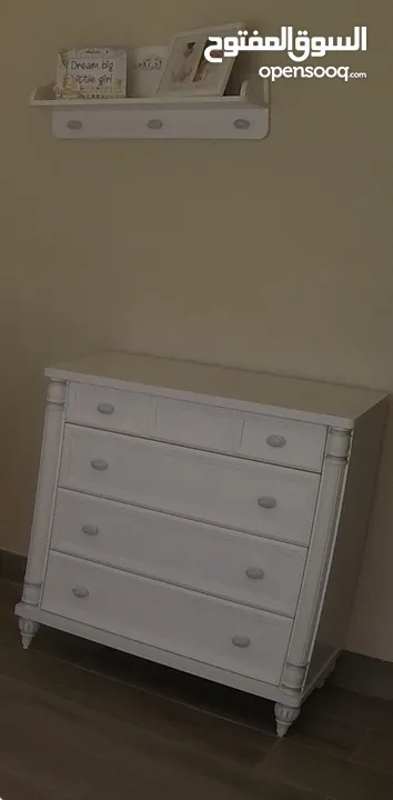 ‎سرير أطفال + وحدة ادراج مستعمل تركي نوع تشيلِك قابل للتحويل (مع سرير للوالدين) (80×180 سم