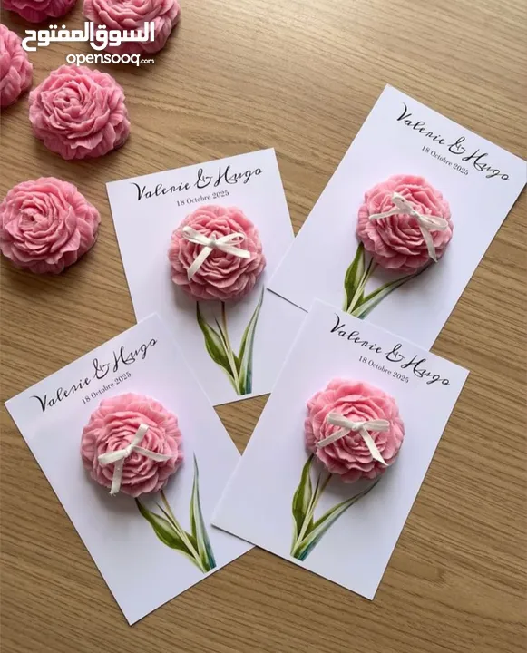 "عرض فاخر – شموع ورود اليدوية، روائح ساحرة وتصميم أنيق!" كل 50 وردة بي 150