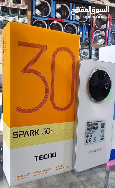 جهاز جديد بالكرتونة Spark 30c رام 8 و 12 و 16 جيجا 128 و 256 مكفول سنة متوفر توصيل