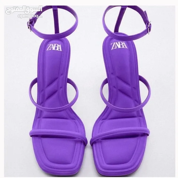 Zara woman’s purple padded insole high heel sandals