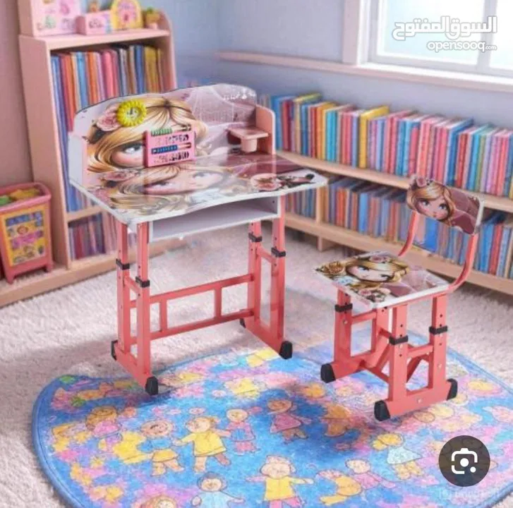 مكتب  طفل للروضة  والابتدائي  طاولة  مع  كرسي  بألوان  للطفل  وللطفلة  الطاولة  المثالية