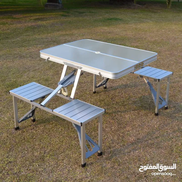 مجموعة طاولة الرحلات المحمولة Foldable camping table with chairs