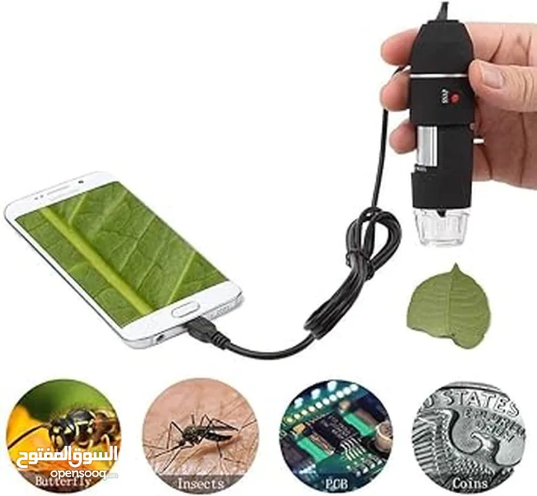 USB Digital Microscope 1600x 8 LED Magnification Endoscope Camera with Metal Stand.