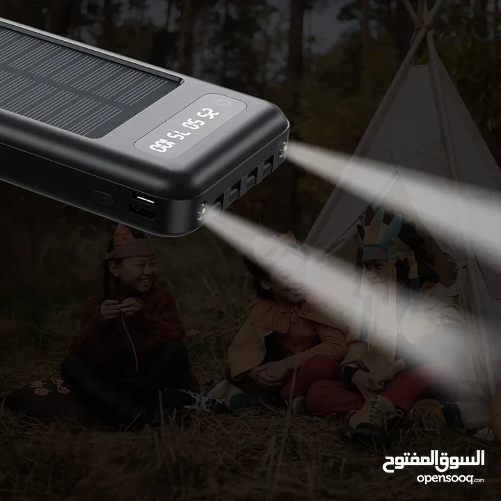 شاحن بور بانك شمسي و كهرباء بطاريه 20000 مللي امبير شحن تلفون خلوي طاقه شمسيه اضائه power Bank