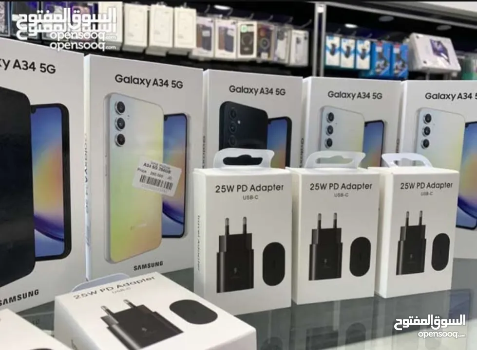 مستعمل اخو الجديد Samsung A34 5G رام 16 جيجا 128 و 256 أغراضة والكرتونه متوفر متوفر توصيل
