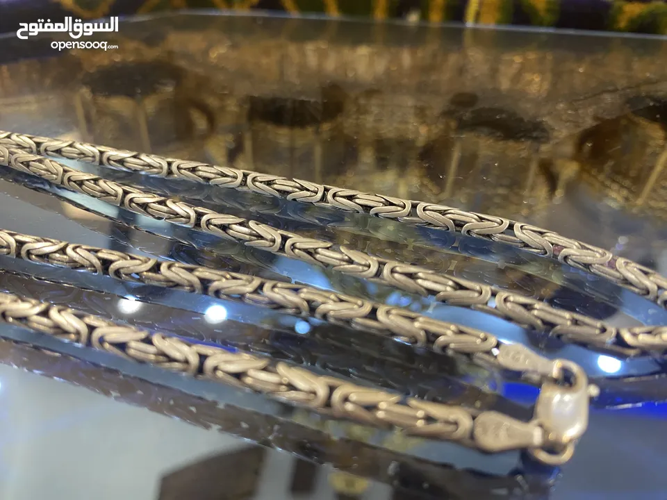 سنسال ايطالي 925اصلي مختوم اربع اختام 55غرام