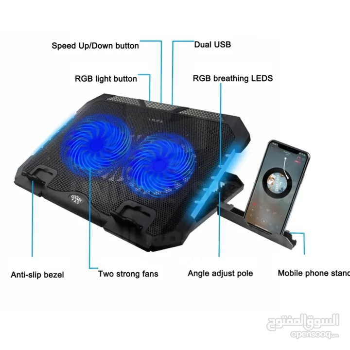 مروحة تبريد قاعده مراوح لابتوب تاب S900 Gaming Cooling Pad