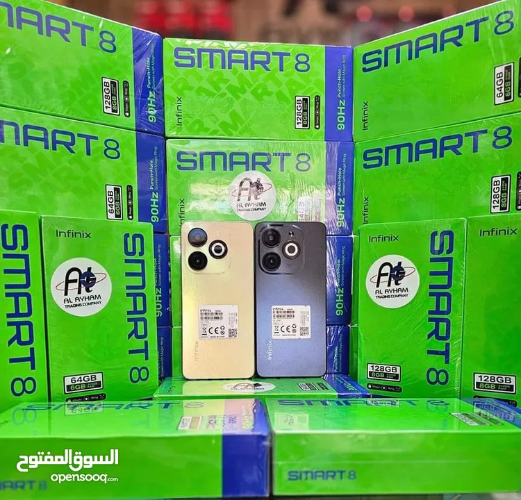 جديد بالكرتونة Smart 8 رام 6 جيجا 64 و 128 مكفول سنة متوفر توصيل وألوان